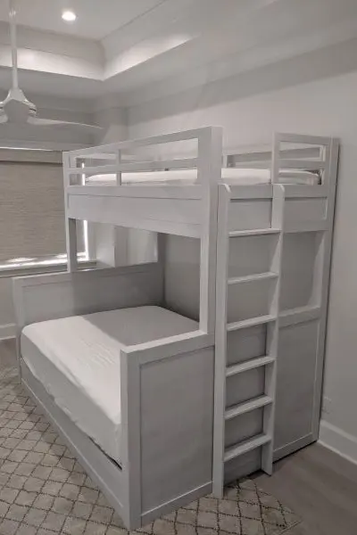 Grey bunk beds