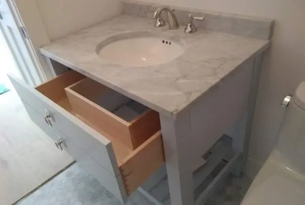 Grey bath vanity