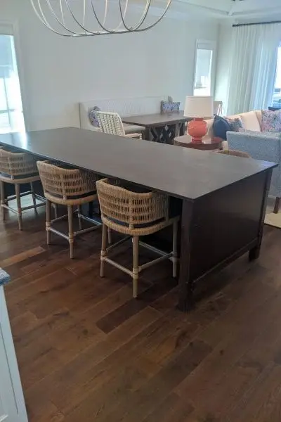Rustic kitchen island with seating