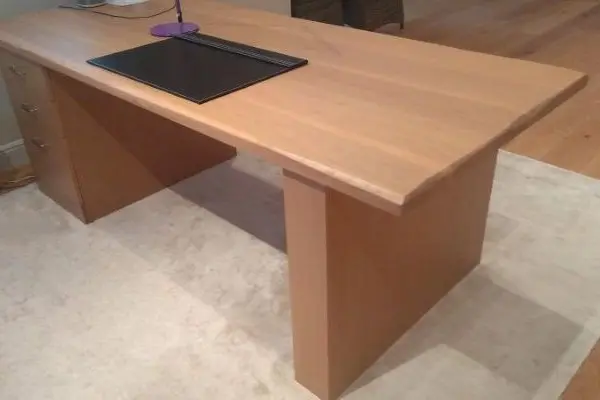 Office desk with live edge detail