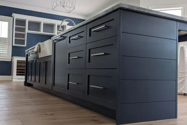Navy kitchen island