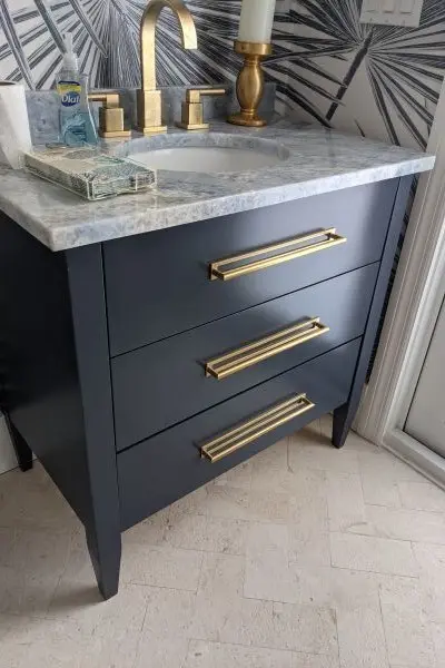 Navy bath vanity