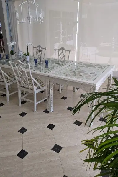 Fretwork dining table extension