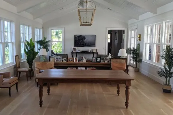 White oak dining table