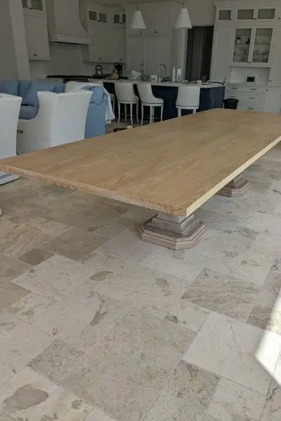 White oak dining table
