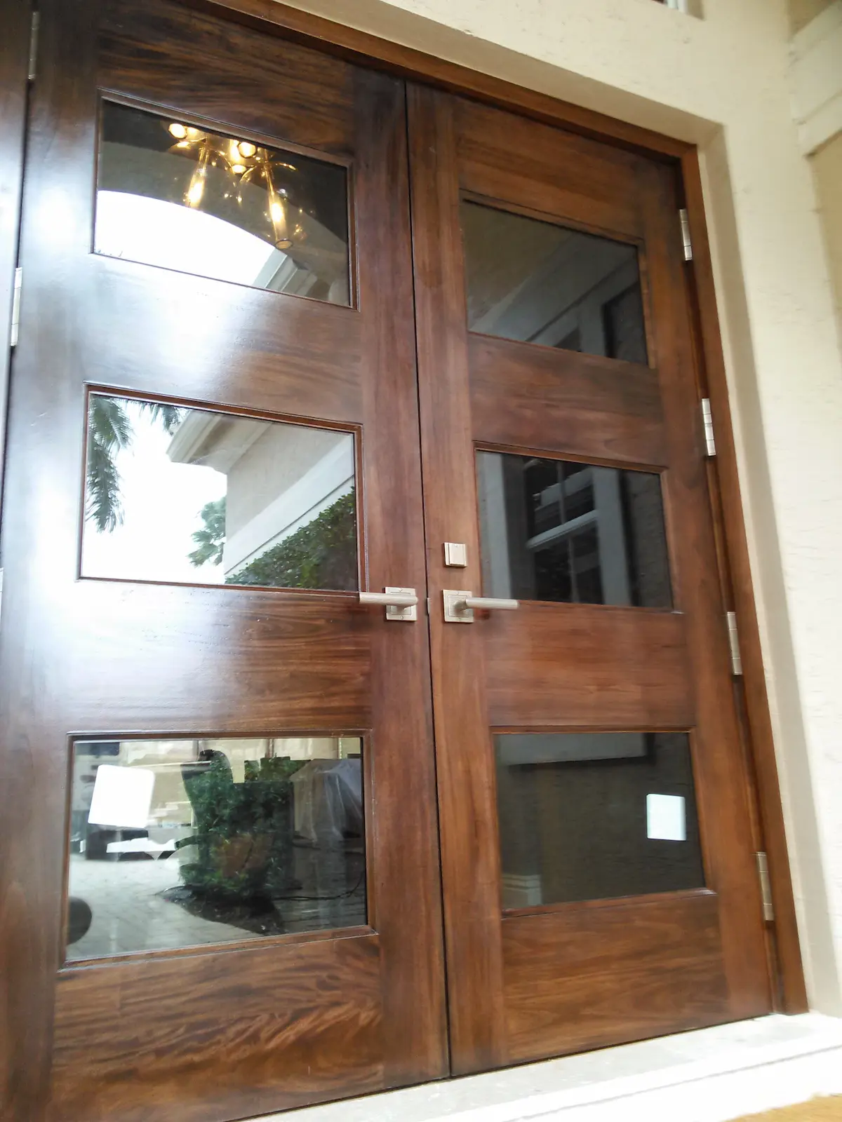 Modern mahogany entry doors